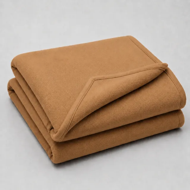 Folded camel fleece blanket